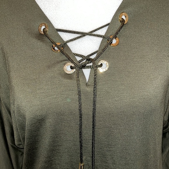 Women’s Calvin Klein green lace up top size XS - Picture 3 of 10
